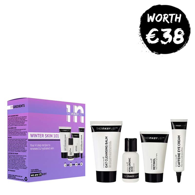The INKEY List Winter Skin 101 | oat cleansing balm | hyaluronic acid | retinol | caffeine eye cream