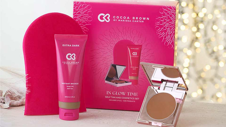 Cocoa Brown Christmas Gift Sets, tan gift set, tan christmas set, fake tan