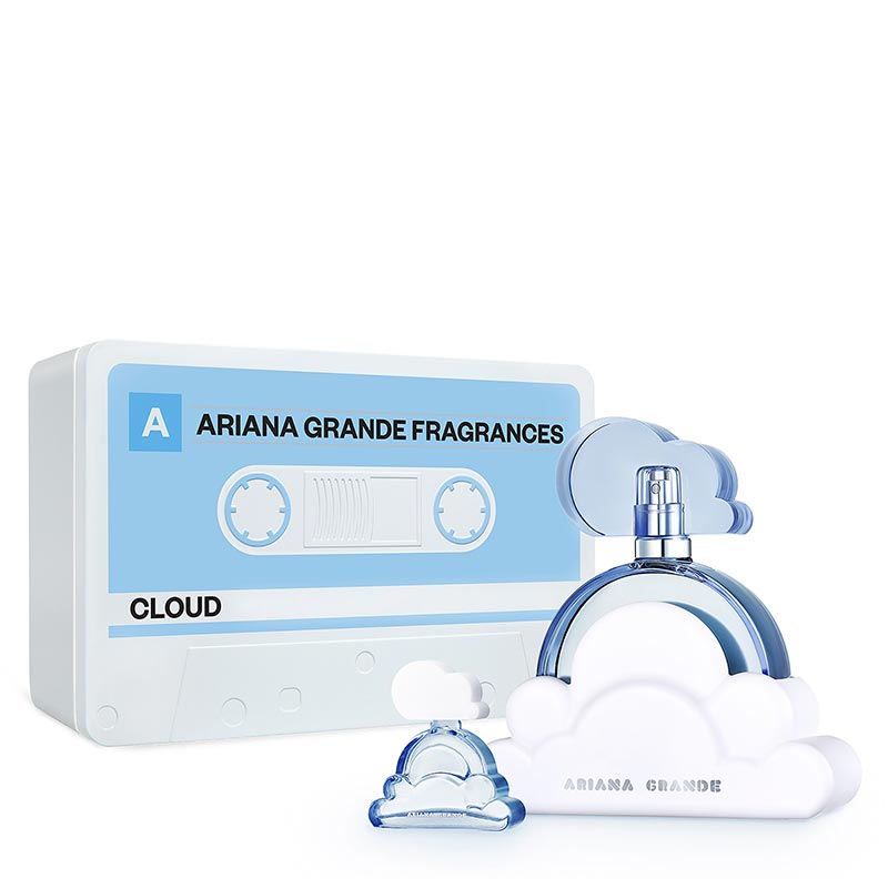 Ariana Grande Cloud Gift Set | 50ml Eau De Parfum | miniature parfum | fan-favorite | holiday adventures | trip | smell delicious | feel uplifted | cute keepsake tin | ideal gift | loved one.