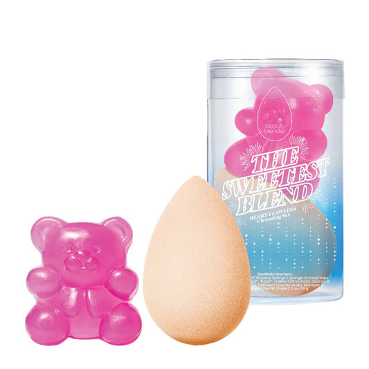 Beautyblender The Sweetest Blend Beary Flawless Cleansing Set | ultimate companion | makeup application | irresistible set | gummy bear inspired cleanser | iconic | Beautyblender makeup sponge | work in harmony | complexion | flawless.