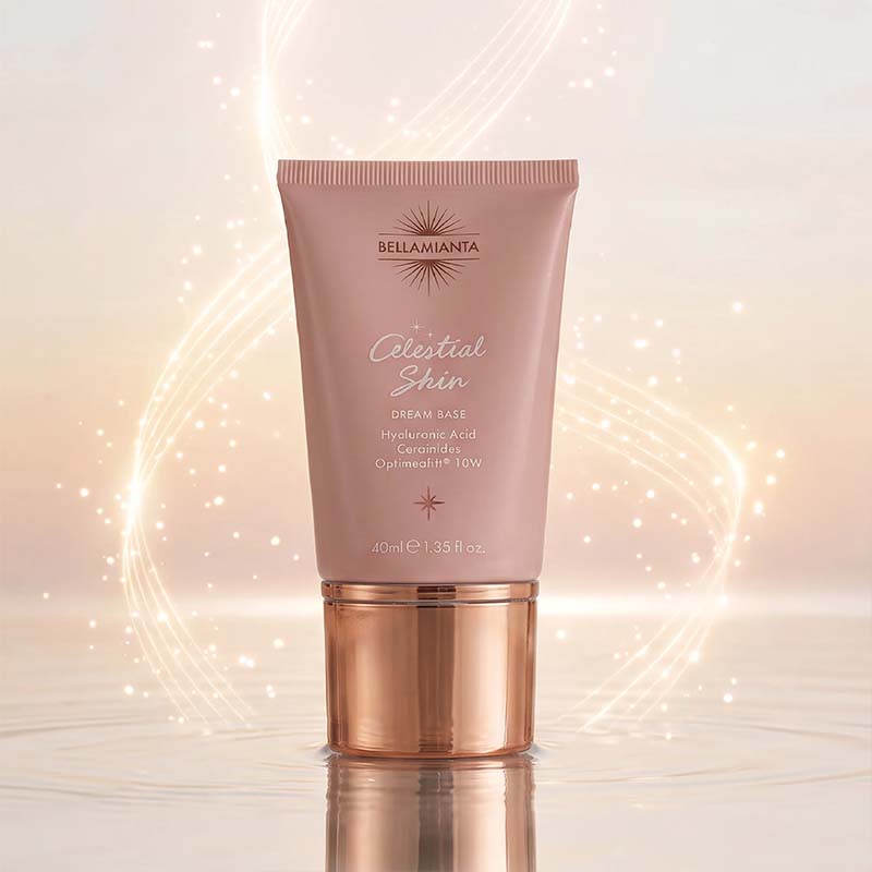 Bellamianta Celestial Skin Dream Base Primer celestial image with Ombre background