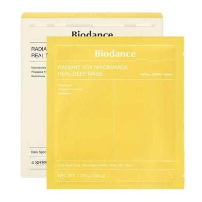 Biodance Radiant Vita Niacinamide Real Deep Mask 4 Pack