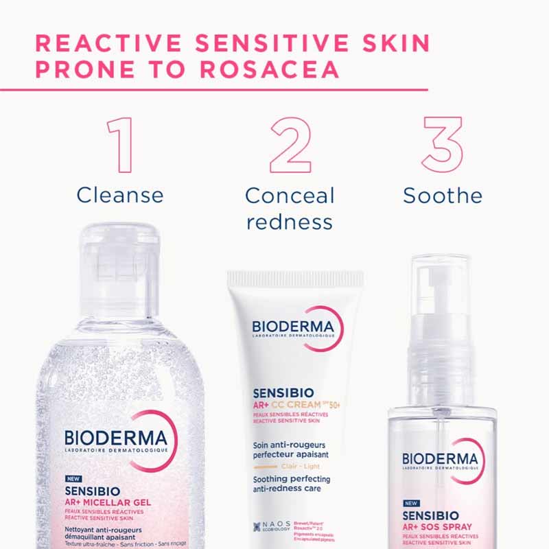 Bioderma Sensibio AR+ CC Cream SPF 50, Bioderma Skincare routine for reactive sensitive skin prone to redness
