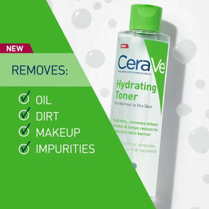 CeraVe Hydrating Toner What it removes, oil, dirt, makeup, impurities
