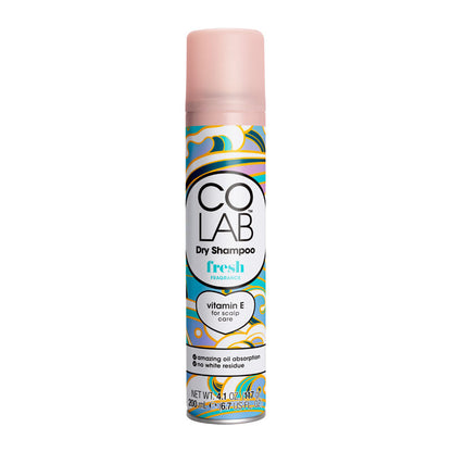 COLAB Dry Shampoo Fresh | absorbs | oil | no white residue | uplifts | hair | neroli | lemon | Vitamin E | scalp care | perfect | instant fix | weightless!