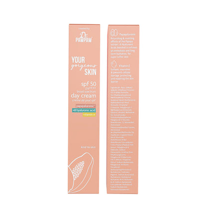 Dr Paw Paw Your Gorgeous Skin SPF 50 PA++++ Broad Spectrum Day Cream | superior sun protection | hydration | radiant skin benefits | daily skincare routine | beautifully protected | nourished skin | confidence.