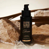 Dripping Gold Luxury Tanning Serum Squalane hydrates | Rosehip Oil brightens | Goji Berry extract | evens out skin tone | minimizes pigmentation |Chamomile Flower | natural antioxidant | soothes | Acai Berry | revives | boosts elasticity | Grapeseed oil | rich Omega-6 | Vitamin E to nourish | soften dry skin