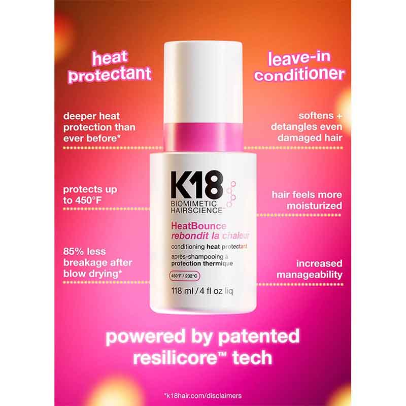 K18 HeatBounce Heat Protectant Benefits