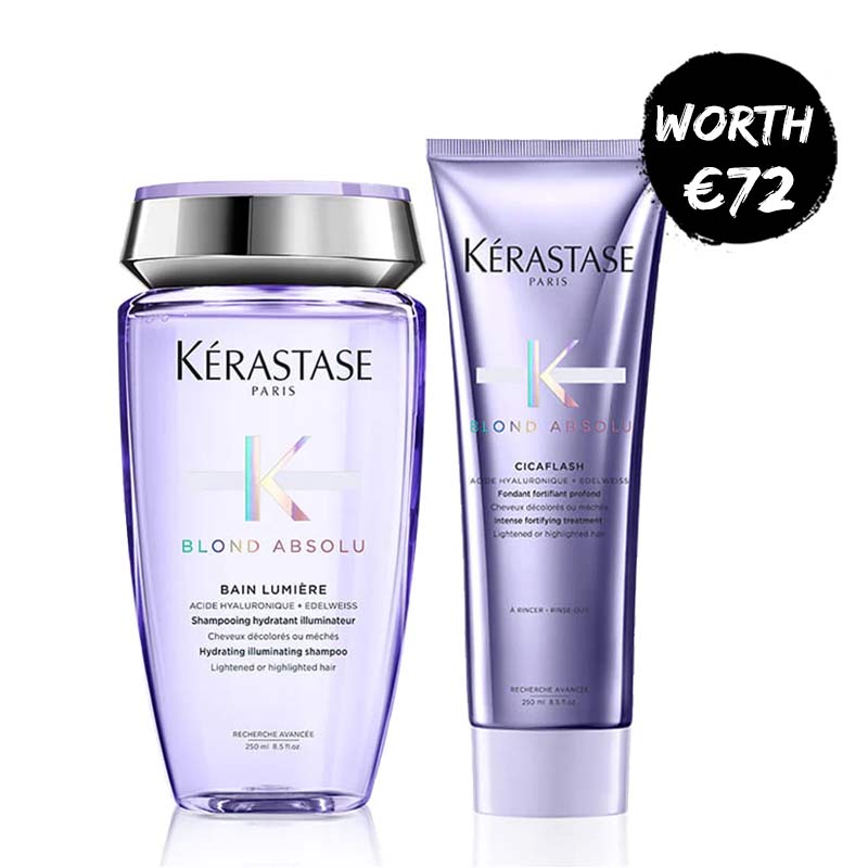 Kérastase Blond Absolu Illuminating Shampoo & Cicaflash Intense Fortifying Treatment Duo