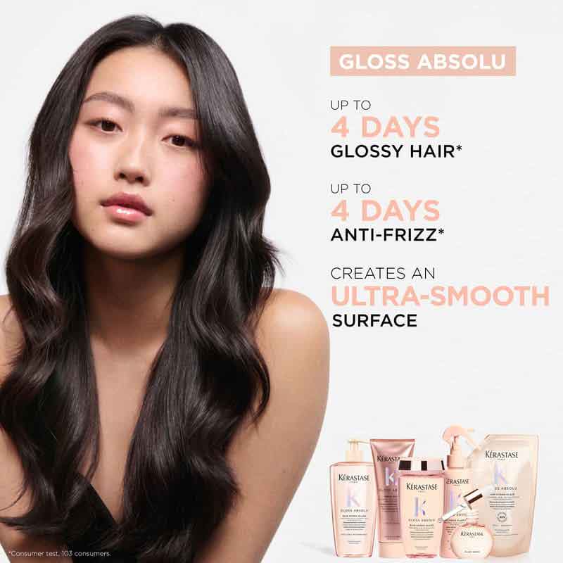 Kérastase Gloss Absolu Shampoo & Conditioner Home & Away Bundle, professional shampoo for glossy hair, hair gloss, anti frizz haircare
