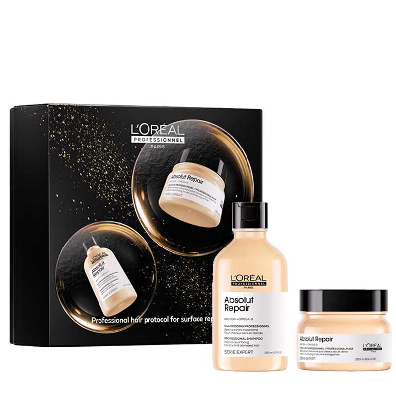 L'Oréal Professionnel Absolut Repair Shampoo & Hair Mask Gift Set for dry & damaged hair