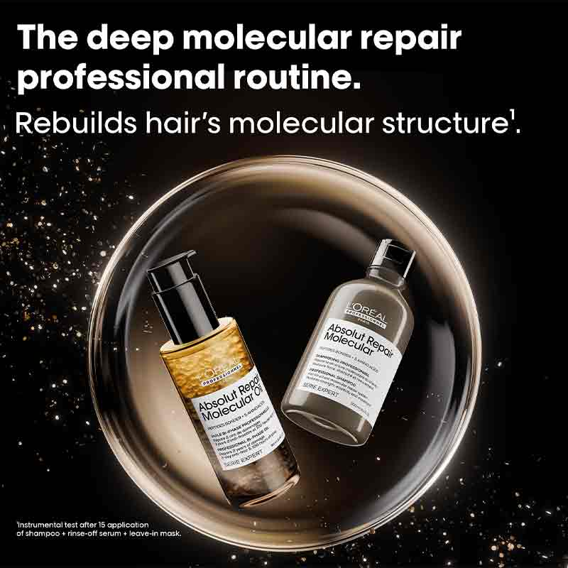 L'Oréal Professionnel Absolut Repair Molecular Shampoo & Hair Oil Gift Set for damaged hair