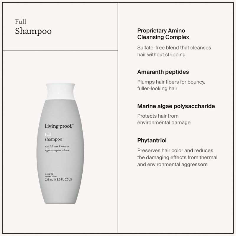 Living Proof Curl Shampoo | revolutionary blend | fine | flat hair | volume | vitality | longing for | gentle | potent | allure | looks | feels | behaves | naturally thick | full counterpart
