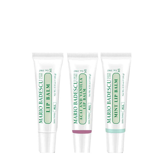 Mario Badescu Lip Balm Trio Original, Acai and Vanilla, Mint