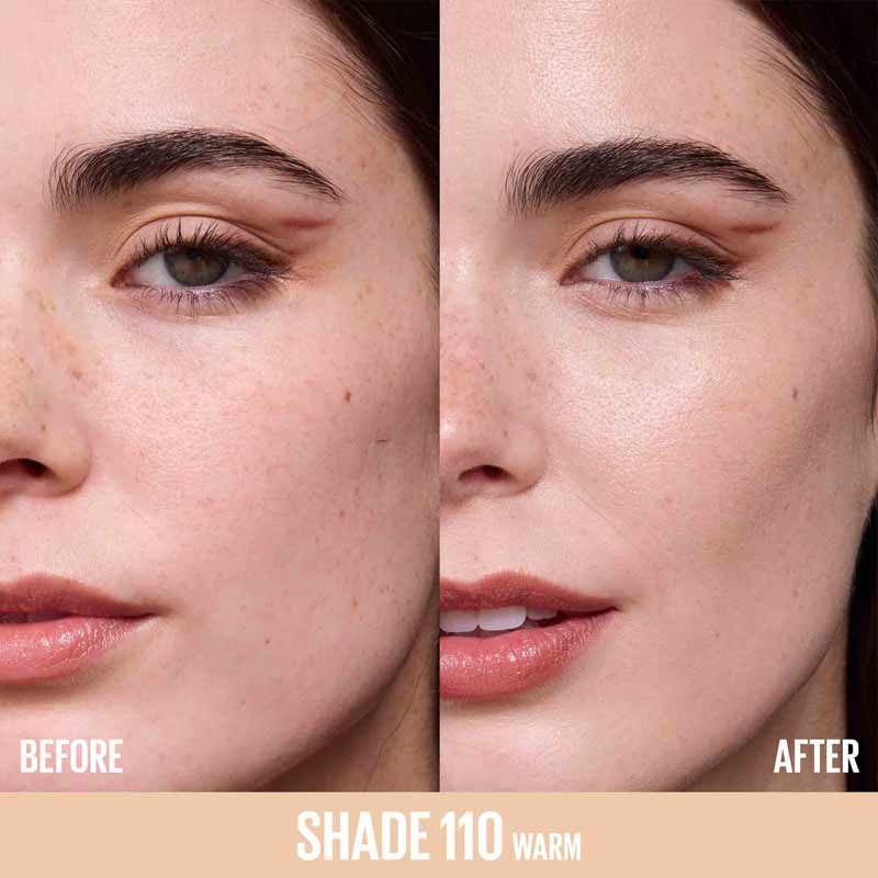 Maybelline Lifter Plump & Glow Foundation 110 Before & After