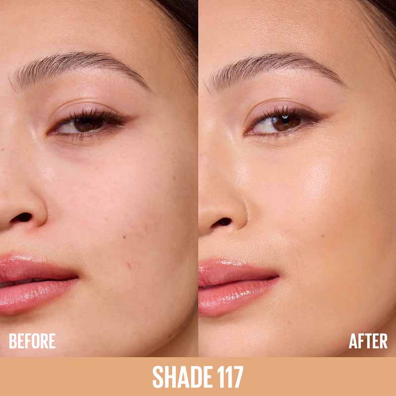 Maybelline Lifter Plump & Glow Foundation 117 Before & After