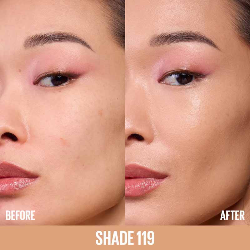 Maybelline Lifter Plump & Glow Foundation 119 Before & After