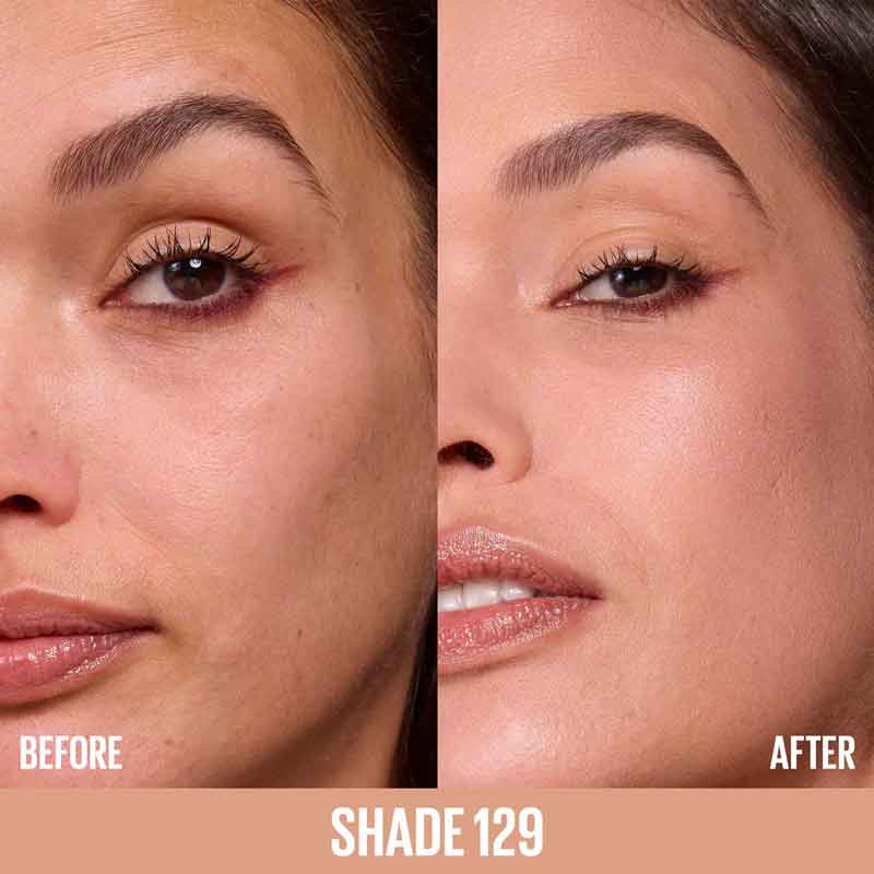 Maybelline Lifter Plump & Glow Foundation 129 Before & After