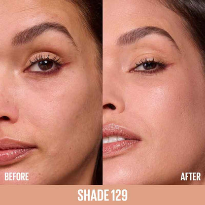 Maybelline Lifter Plump & Glow Foundation 129 Before & After