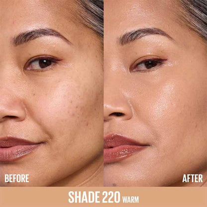 Maybelline Lifter Plump & Glow Foundation 220 Before & After