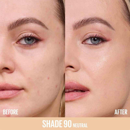 Maybelline Lifter Plump & Glow Foundation 90 Before & After