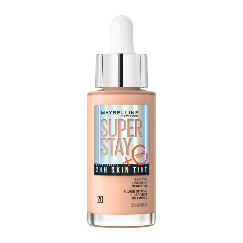 Maybelline Super Stay 24 Hour Skin Tint Foundation + Vitamin C | light | tan | olive | medium | skin | cool | warm | neutral | undertone | 20