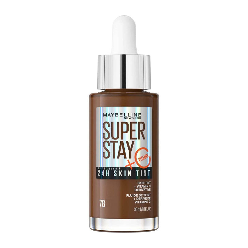 Maybelline Super Stay 24 Hour Skin Tint Foundation + Vitamin C | tan | dark | medium | plus | deep | black | skin | cool | warm | neutral | undertone | 78