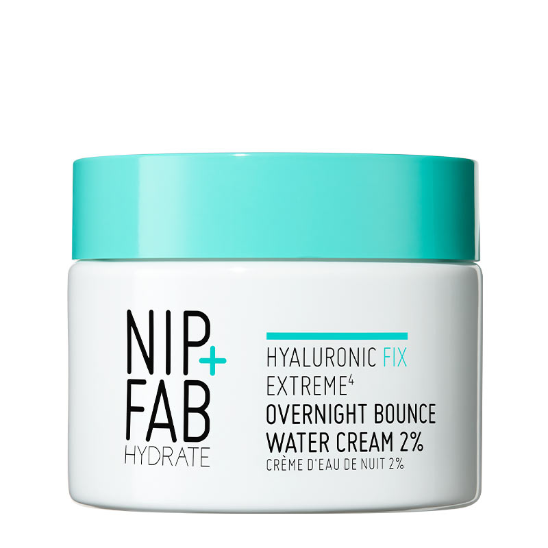 Nip + Fab Hyaluronic Fix Extreme 4 Overnight Bounce Water Cream 2% | Skincare routine with hyaluronic acid | Hydrating cream | Moisturiser | Night Cream | Hydrating and nourishing 