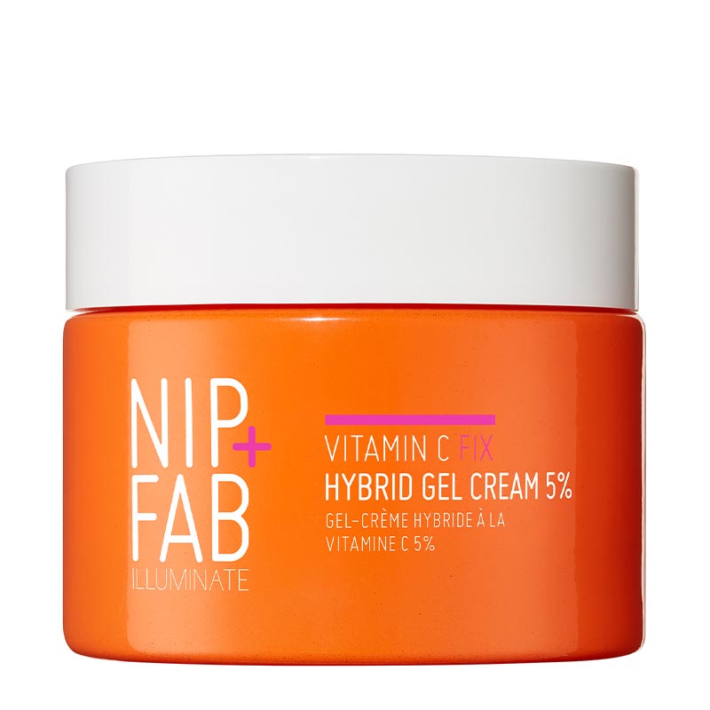 Nip + Fab Vitamin C Fix Hybrid Gel Cream 5% | Innovative gel cream moisturiser for brightening and hydrating the skin | Brightening moisturiser that leaves skin smooth, glowing and youthful