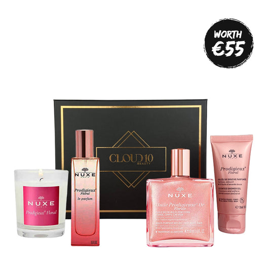 NUXE Huile Prodigieuse Florale Essentials Gift Set |  NUXE Huile Prodigieuse Or Florale Shimmering Multi-Purpose Dry Oil | Prodigieux Floral Perfume | Prodigieux Floral Shower Gel | Prodigieux Floral Candle | Radiant Skin | Captivating Fragrance