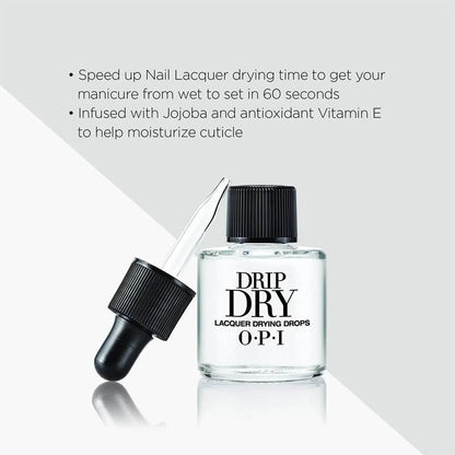 OPI Drip Dry Lacquer Drying Drops | speed up | nail polish | drying time | wet to set | 60 seconds | quick | fast | jojoba | vitamin E | moisturise | cuticle 