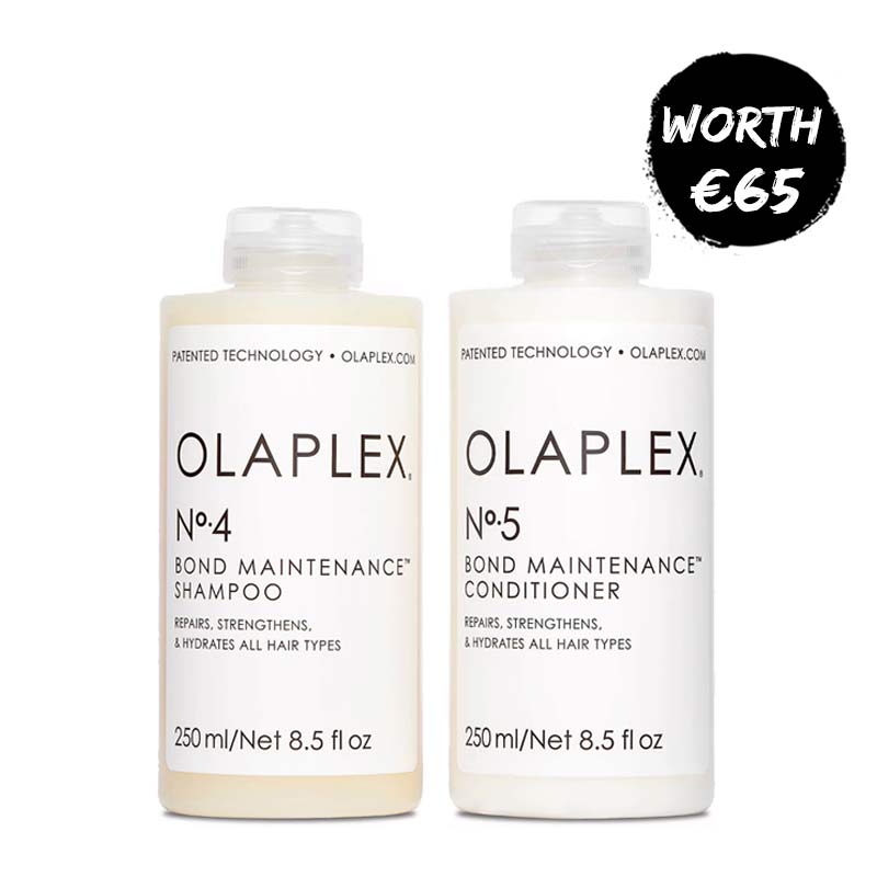 Olaplex Shampoo & Conditioner Duo | Includes No.4 Bond Maintenance Shampoo and No.5 Bond Maintenance Conditioner | Restores, repairs, and hydrates | Features bond-building technology | Addresses all types of damage | Increases moisture levels and adds shine | Provides intense conditioning for smoother, more manageable hair | Patented OLAPLEX Bond Building technology strengthens and protects hair from within | Unleash your strongest, healthiest hair yet!