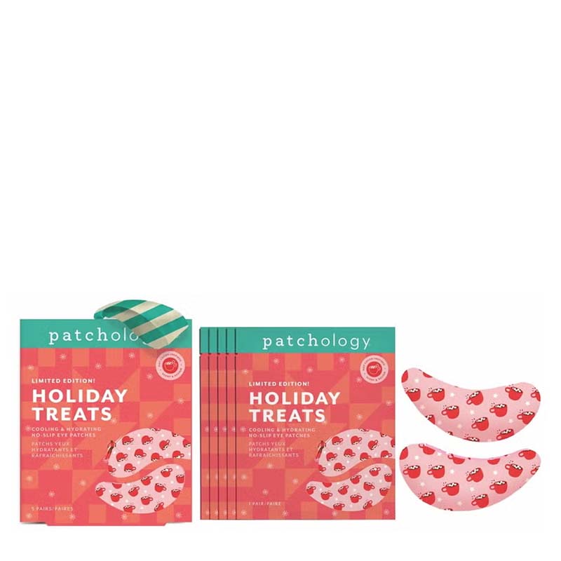 Patchology Holiday Treats Gift Set white background pack of 4 