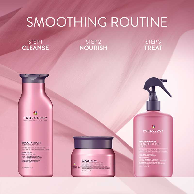 Pureology Smooth Gloss Haircare Routine for frizzy hair