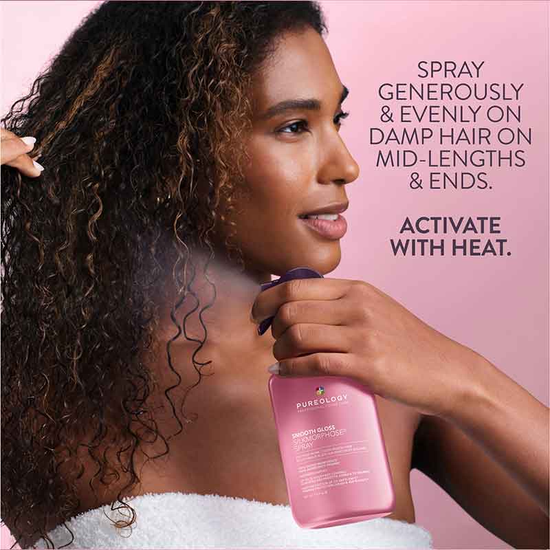 How to use the Pureology Smooth Gloss Silkmorphose Spray
