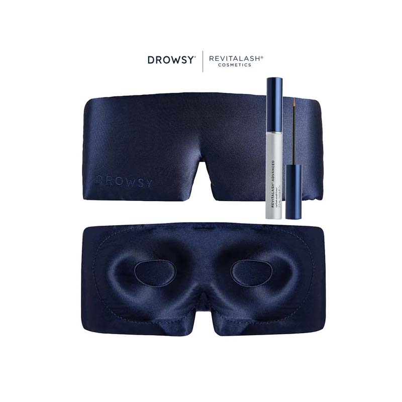 Revitalash Drowsy Collab Collection 1 Product Image of products on a white background, image of the inside of the mask with space for lashes