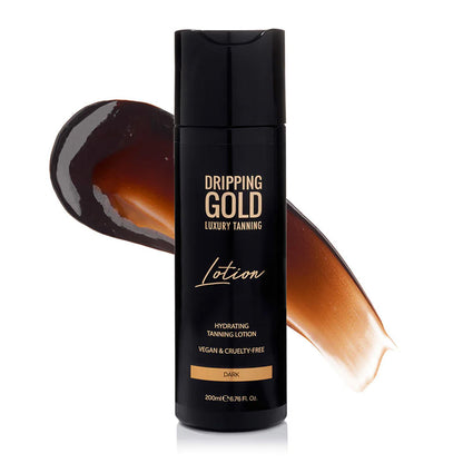 Dripping Gold Luxury Tanning Lotion | dark | tanning | lotion | swatch | vegan 