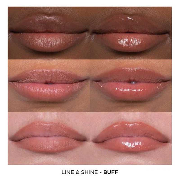 Sculpted by Aimee Connolly Line & Shine Duo | Buff | all | swatches | skin | tones | fair | medium | dark | smooth | liner | moisturising | gloss 