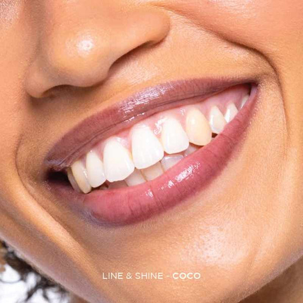 Sculpted by Aimee Connolly Line & Shine Duo | Coco | swatch | medium | creamy | blendable | liner | gloss 