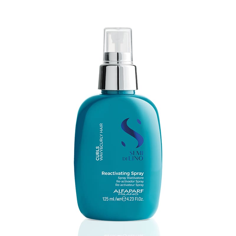Alfaparf Milano Professional Semi Di Lino Curls Reactivating Spray | revives curls | preserves shape | shields from heat and humidity | eliminates flatness | enhances definition | long-lasting, beautiful waves.