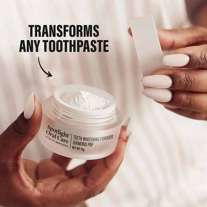 Spotlight Oral Care Christmas Bauble product opened with text on screen saying 'transforms any toothpaste'