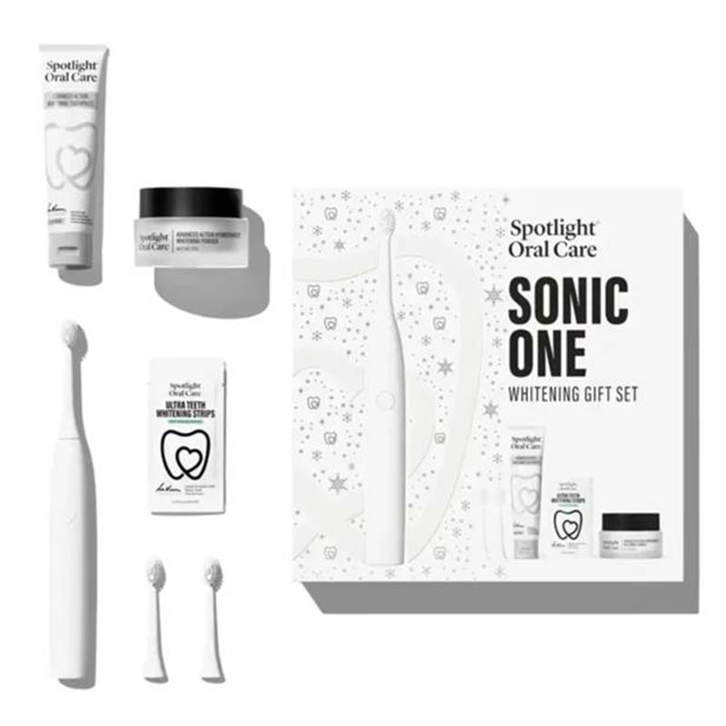 Spotlight Oral Care Sonic One Whitening Gift Set White whats included image white background