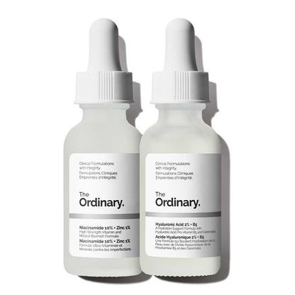 The Ordinary The Skin Support Set | Iconic Duo of Bestselling Serums | Includes Niacinamide 10% + Zinc 1% and Hyaluronic Acid 2% + B5 | Perfect Combination to Moisturize the Skin | Provides the Support Skin Needs