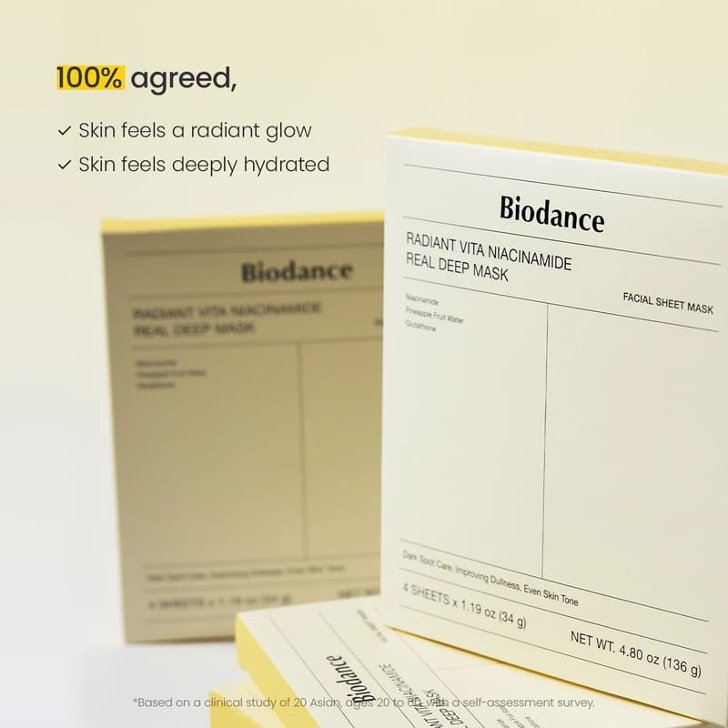 Biodance Radiant Vita Niacinamide Real Deep Mask 4 Pack