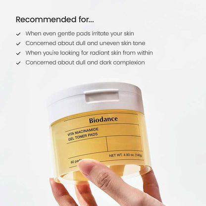 Biodance Vita Niacinamide Gel Toner Pads 60 Pads