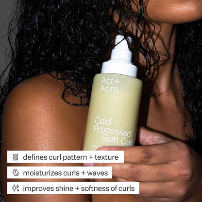 Act+Acre Cold Processed Soft Curl Lotion | Defines curl pattern | Improves texture | Weightless creme | Light hold | Soft finish