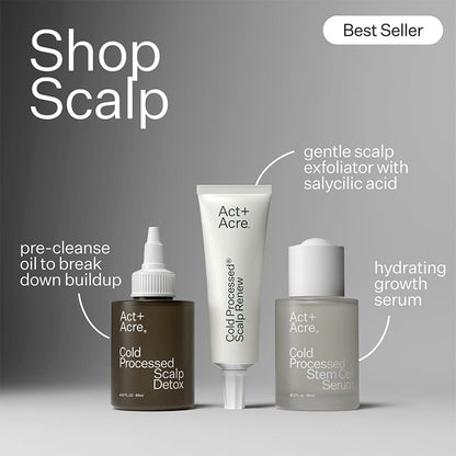 Act+Acre Cold Processed Stem Cell Serum | hair and scalp health | innovative serum | H2-Grow Complex™ | plant-based stem cells | hair follicle function | fuller, thicker-feeling hair.