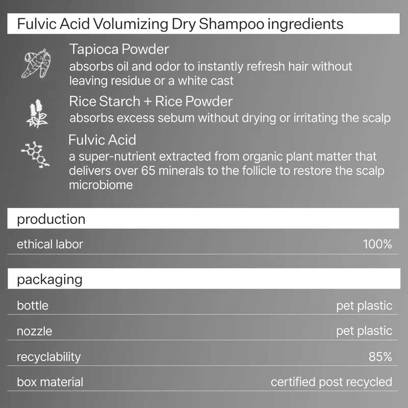 Act+Acre Plant-Based Dry Shampoo | refreshes hair | absorbs excess oil | neutralizes odors | adds volume | no chalky residue | seamless blend for fresh and rejuvenated hair.