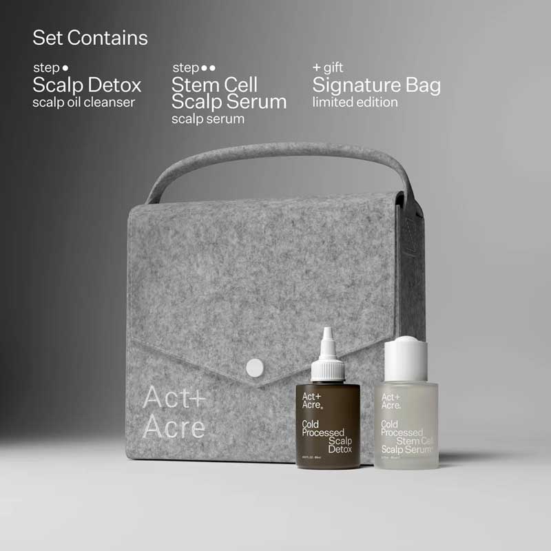 Act+Acre Scalp Build-Up System | Scalp Detox & Stem Cell Scalp Serum | Removes build-up | Restores scalp hydration