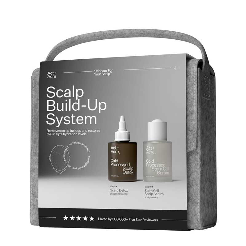  Act+Acre Scalp Build-Up System | Scalp Detox & Stem Cell Scalp Serum | Trichologist approved | Removes build-up | Restores scalp hydration | Scalp Detox Cleansing Oil | Breaks down excess sebum & product residue | Stem Cell Serum | Promotes healthy, full-looking hair | Creates optimal environment for hair growth